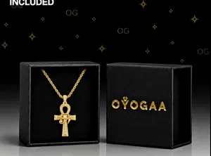 Authentic The Golden Key of Eternity: Ankh Cross Pendant Necklace