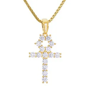 Authentic The Golden Key of Life: Iced Ankh Cross Talisman