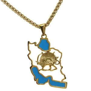 Authentic The Solstice Lion of Persia: Sacred Gold-Plated Map & Sun Talisman Pendant