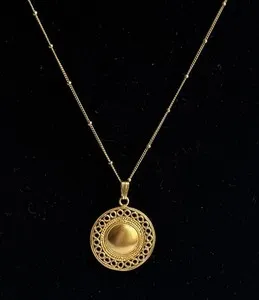 Authentic Radiant Solstice: 24k Gold-Plated Pre-Columbian Sun Amulet