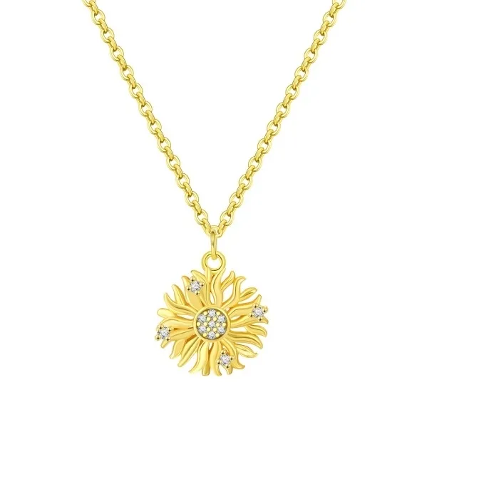 Authentic Radiant Solar Amulet in Real 925 Sterling Silver and Gold