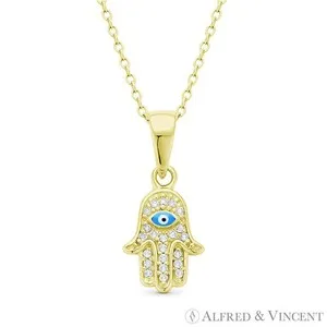 Authentic The Golden Hand of Fatima Hamsa Evil Eye Talisman