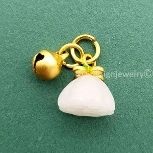 Authentic Jade Lotus Pod & Golden Bell Amulet A Talisman Of Awakening
