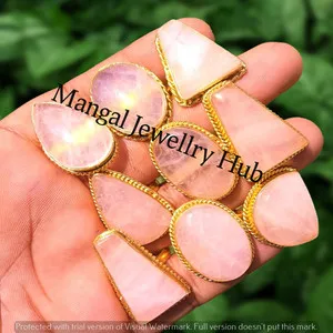 Authentic Celestial Rose Quartz Radiance: A Collection of Sacred Gold-Plated Talismans