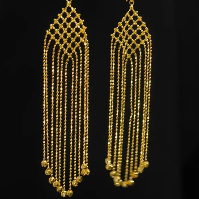Authentic Bellux Lace Meteor Shower Synthetic Zircon Earrings 925 Silver Plated 18K Gold Tassel Earrings Charm Jewelry for Women