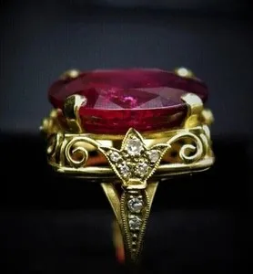 Authentic The Crimson Vow: Radiant Garnet Solstice Band