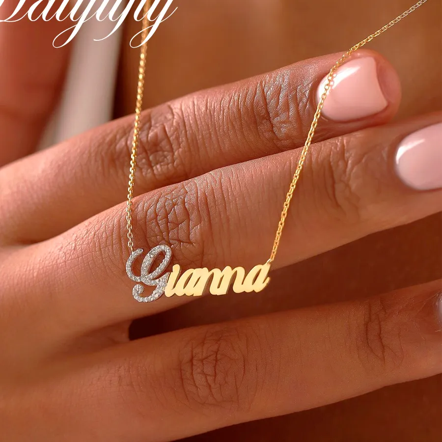 Authentic The Luminescent Sigil: Personalized Gold-Plated Zircon Name Choker