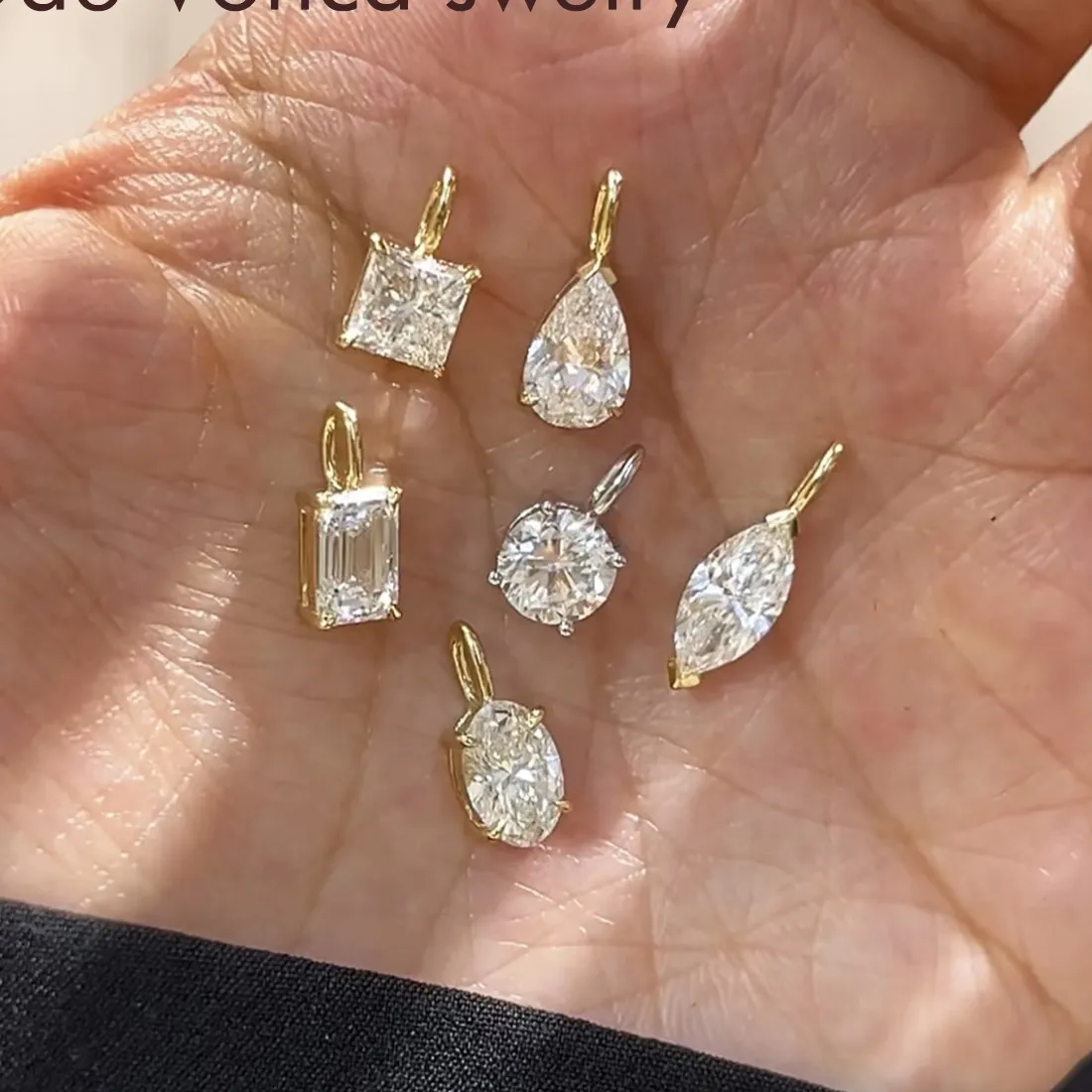 Authentic Dae Vonca 1ct Round/Pear/Princess/Emerald/Marqiuse Cut Lab-Grown Diamond Pendant in 14K White/Yellow Gold for Girlfriend