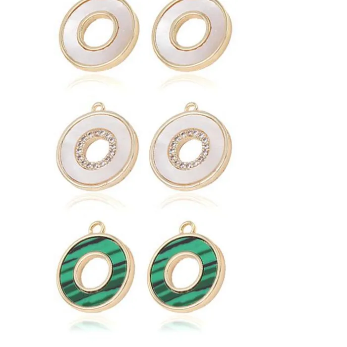 Authentic Round Shell Pendant Charms For Making Jewelry DIY Earring Charm Pendants Accessories 15.5mm*13.6mm