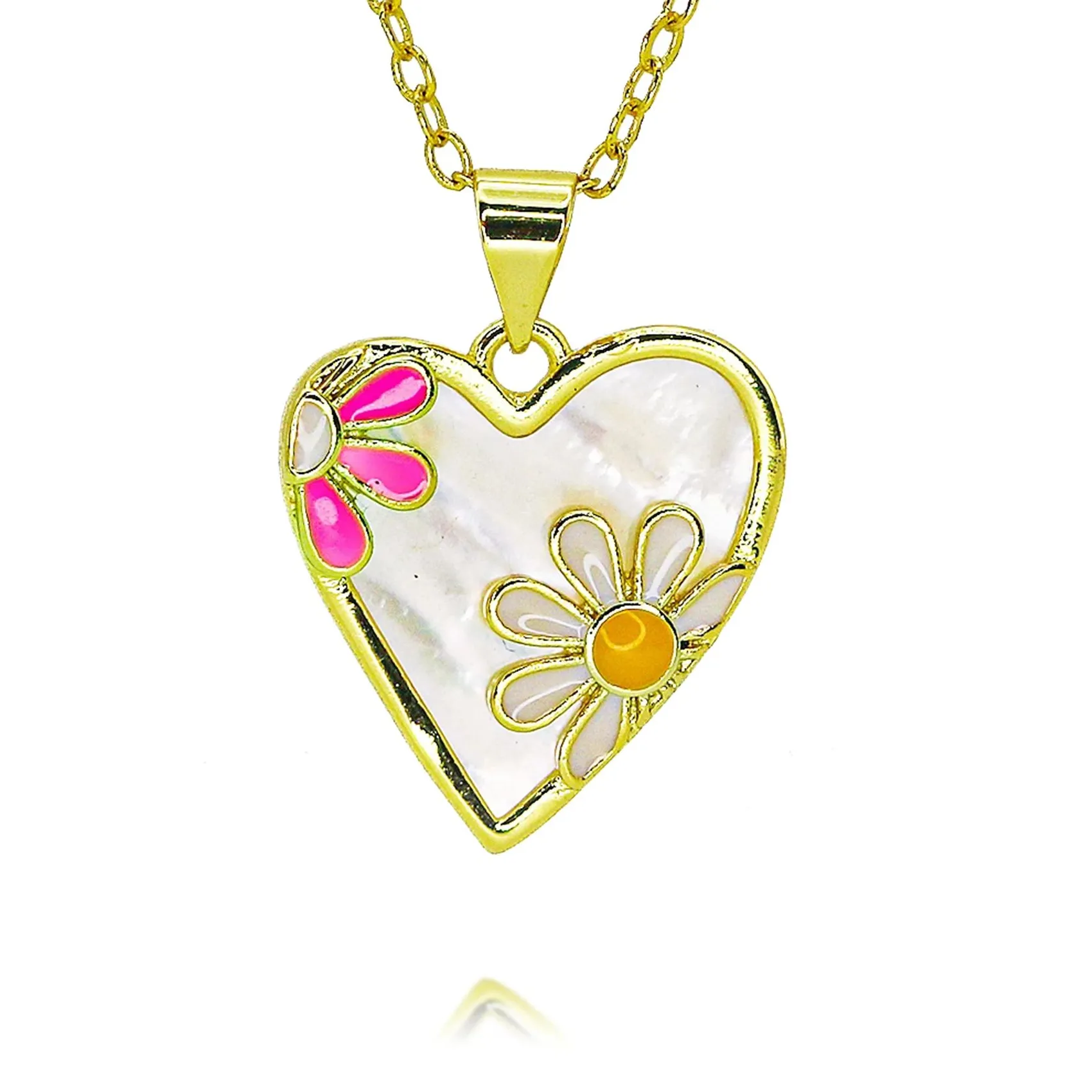 Authentic Gold Plated Shell Heart Charms Findings for Necklace Bracelet Earrings Clavicle Chain Flowers Love Pendant DIY Jewelry Accessory
