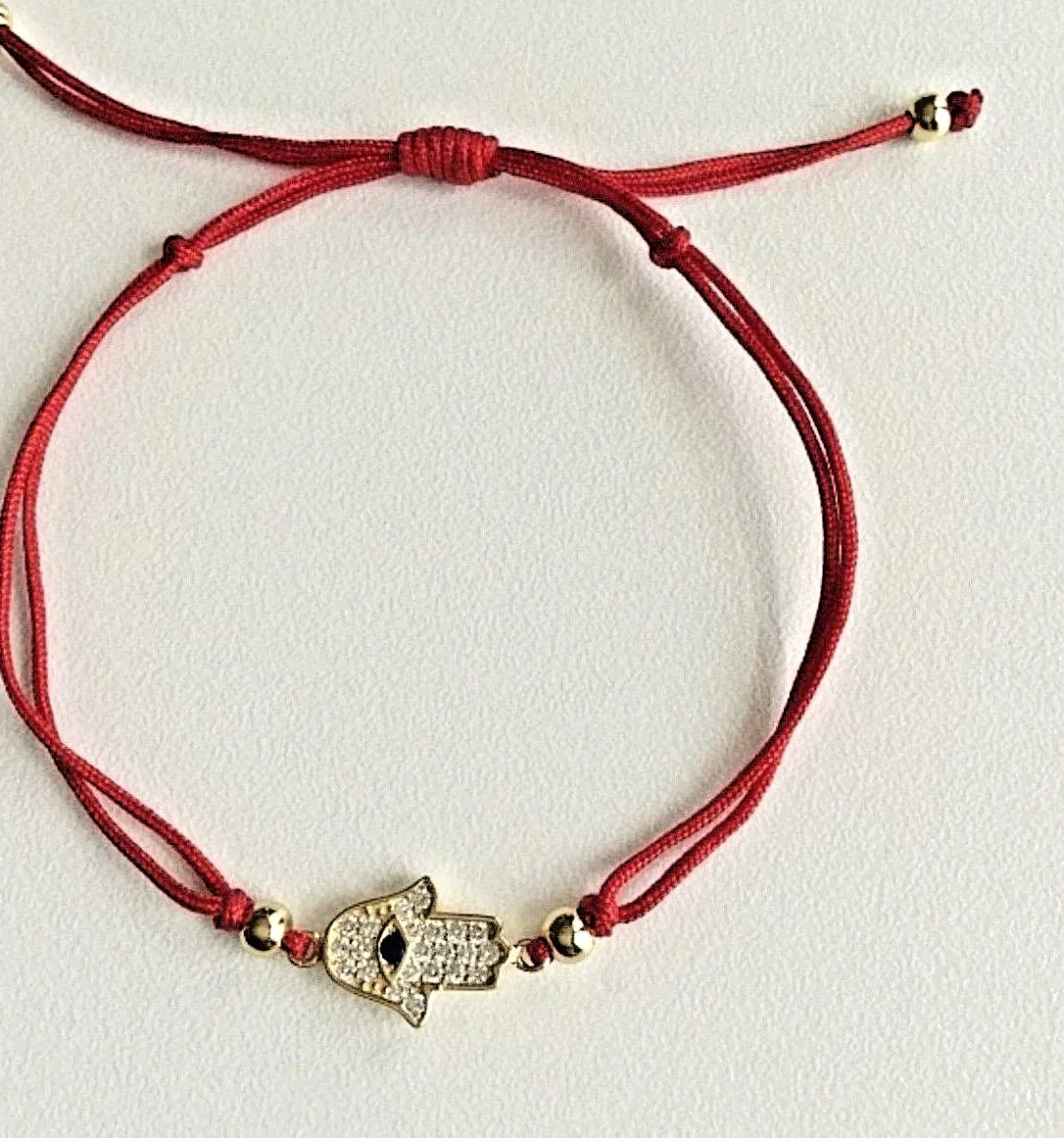 Authentic 925 Solid Sterling Silver & Gold Plated Hamsa Fatima Hand Bracelet - B108