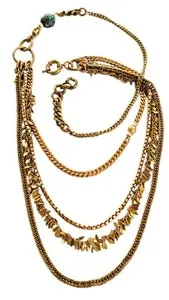 Authentic The Azure Vein: Rachel Nathan Gold-Plated Turquoise Multi-Strand Talisman