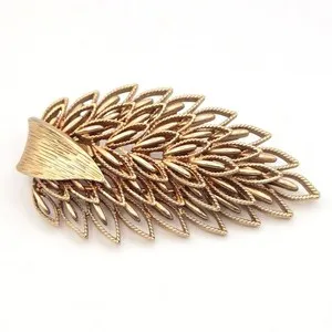 Authentic The Gilded Plume: Vintage Art Deco Peacock Leaf Talisman