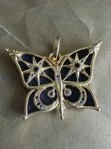 Authentic Celestial Metamorphosis: The Moon, Shooting Star, and Black Butterfly Talisman