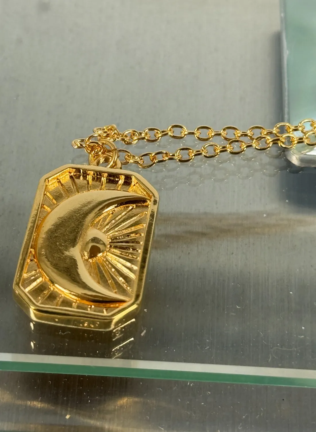 Authentic Mayamar (24K Gold Plated) Textured Choice of MOTIF Pendant with Chain MOON  NEW