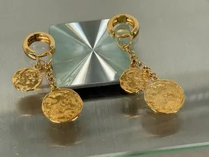 Authentic Celestial Coin Charm Drop Earrings – 24K Gold‑Plated Enchantment