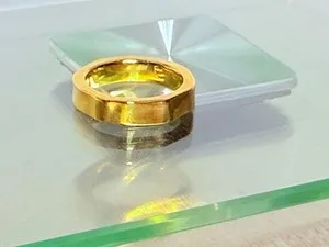 Authentic Mayamar (24K Gold Plated) HAMMERED THIN Ring Goldtone Size: 7 / ()