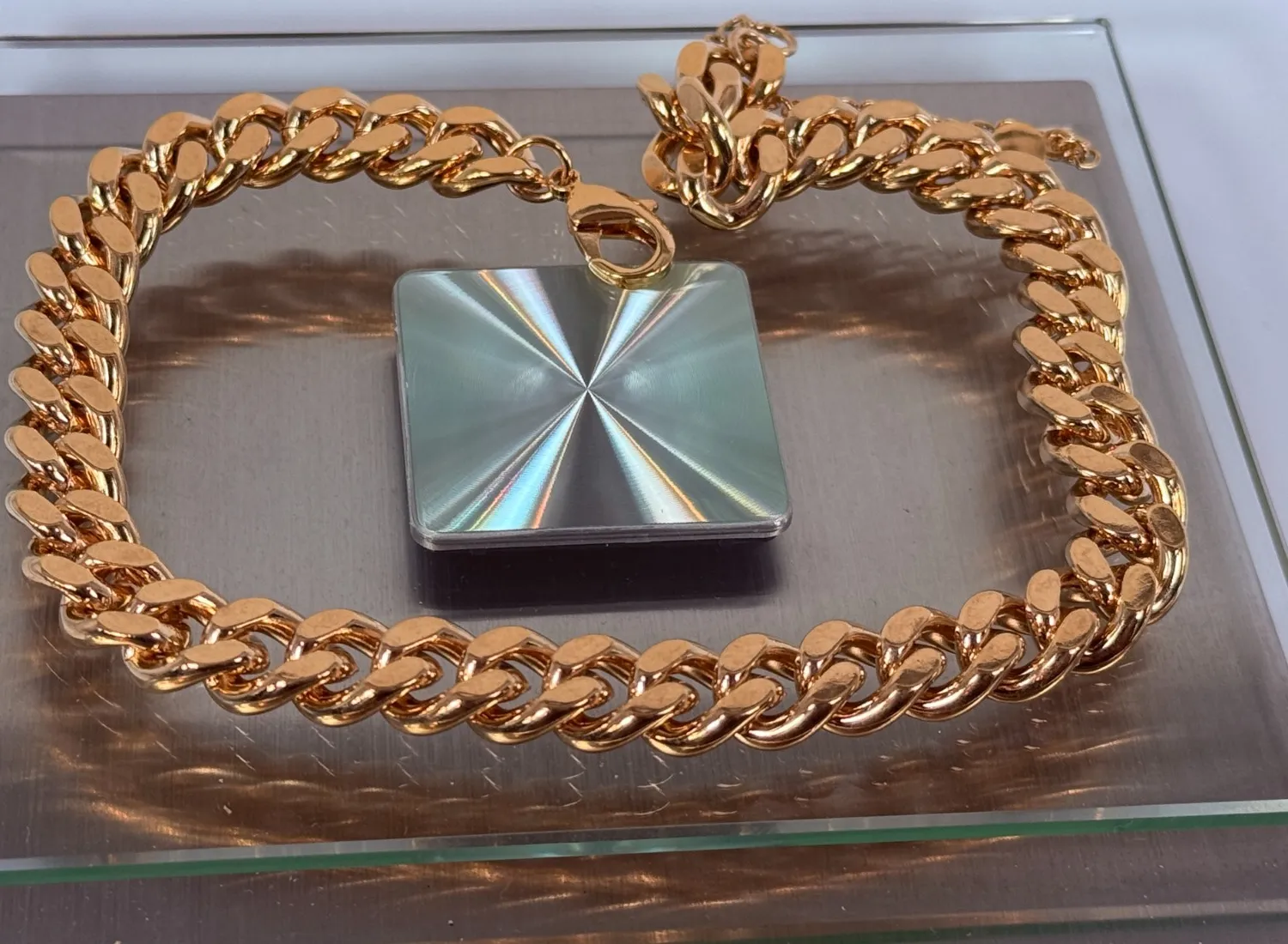 Authentic Mayamar (24K Gold Plated) 15" Bold Cuban Link Chain Necklace w/ 3" Extender NEW
