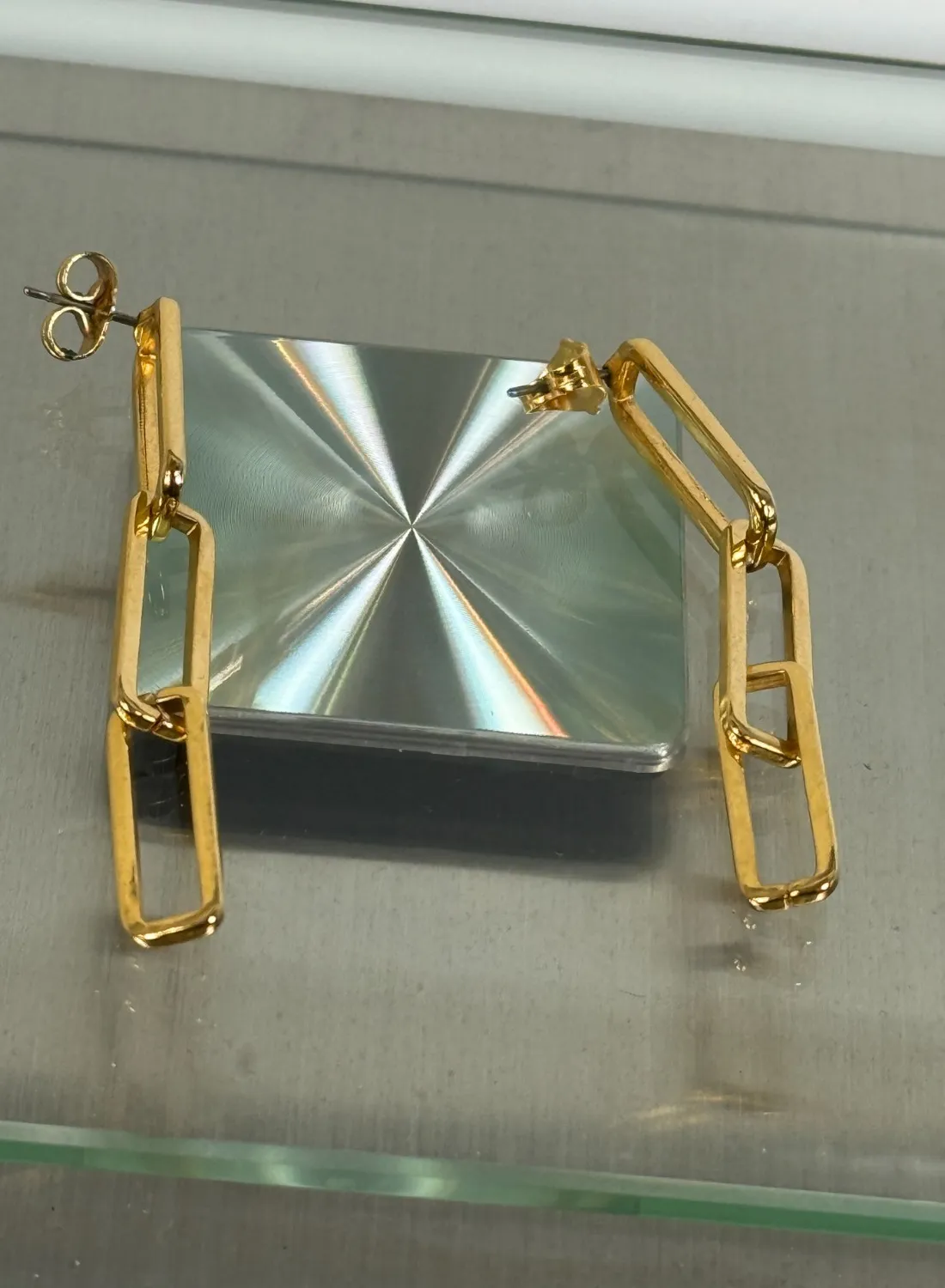 Authentic Mayamar Solar Radiance Paperclip Earrings in 24K Gold