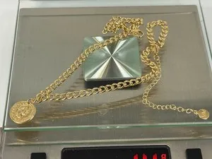 Authentic Mayamar (24K Gold Plated) Cuban Link Charm 15" Necklace with 3" Ext COIN  NEW