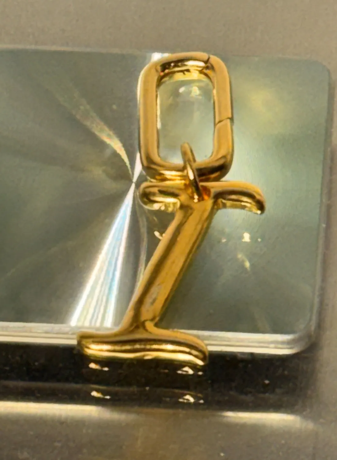 Authentic Mayamar 24K Gold Plated Choice of MOTIF Enhancer Pendant letter i (NEW)