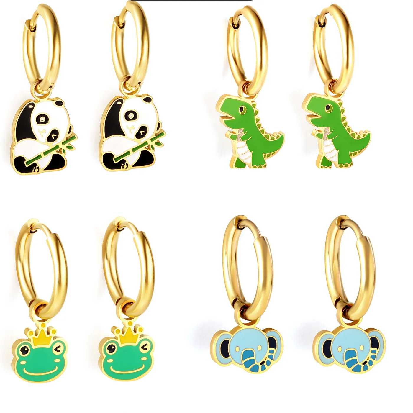 Authentic Golden Totem Hoops: Spirit Animal Guardians
