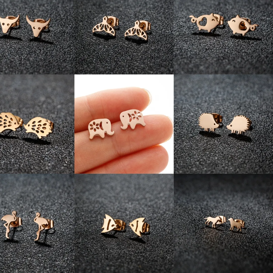 Authentic Totem Spirit Studs: Sacred Animal Guardians in Gilded Steel