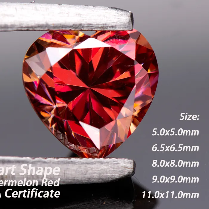 Authentic Crimson Heart Moissanite Jewel of Passion