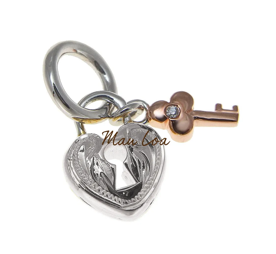 Authentic Heart Lock to the Isles of the Blessed: Rose Gold Heart Pendant