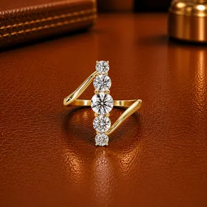Authentic Celestial 1.5‑Carat Lab‑Grown Diamond Curved Silver Ring – Divine Union