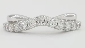 Authentic The Eternal Arc: 1.3Ct Lab-Grown Diamond Curved Wedding Band in Radiant 14K White Gold Finish