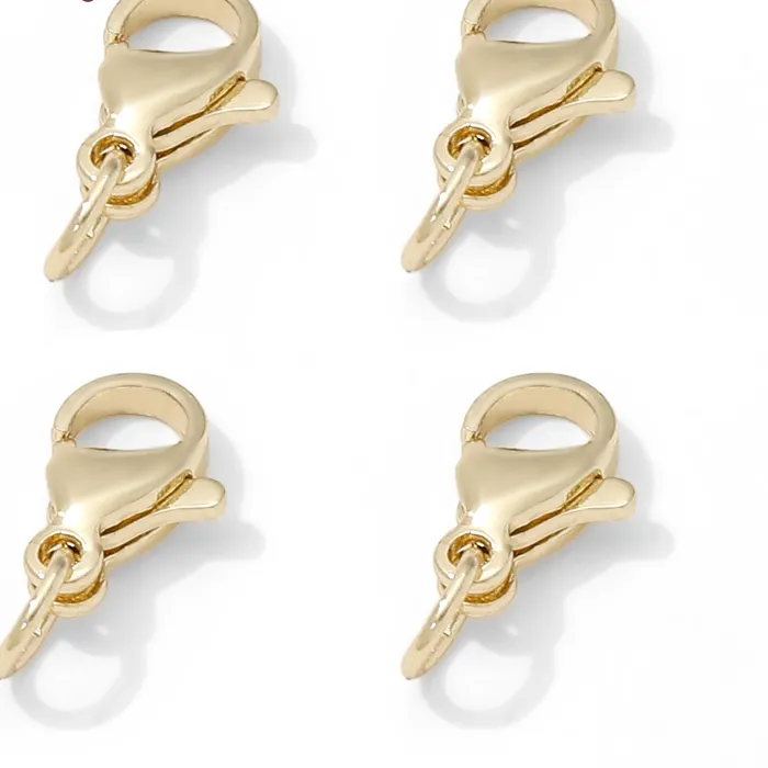 Authentic Gold Plated 10mm Lobster Clasps,Locks For Jewelry Connectors DIY Bracelets Making Accessories,Clasps For Jewelry