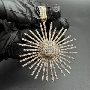 Authentic Radiant Solar Sovereign: The 3.5Ct Moissanite Sun Talisman