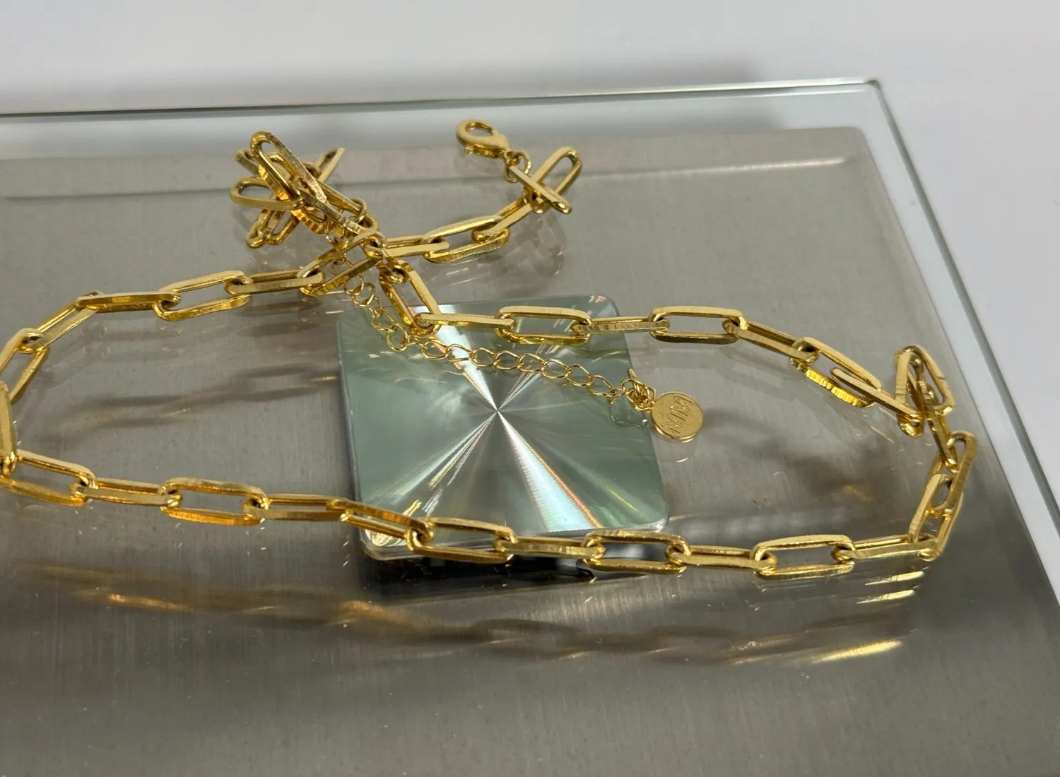 Authentic Mayamar (24K Gold Plated)  NOA Choice of Length Chunky Link Necklace 14.75" / 3"