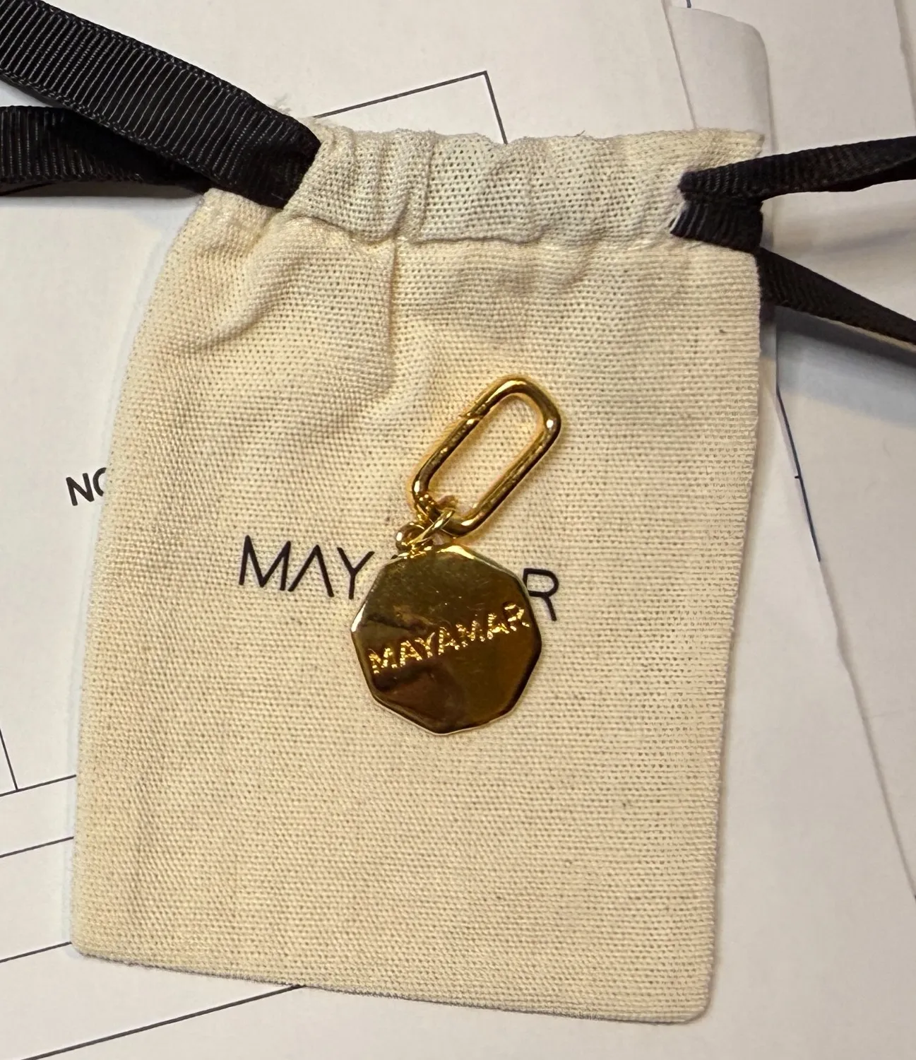 Authentic The Mayamar Golden Octagon Monogram Enhancer