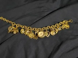 Authentic Celestial Gold‑Plated Charm Bracelet – Star & Moon Crystals