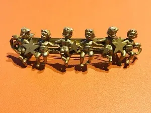 Authentic Celestial Guardian Gold-Plated Angel Cherub Star Hair Barrette