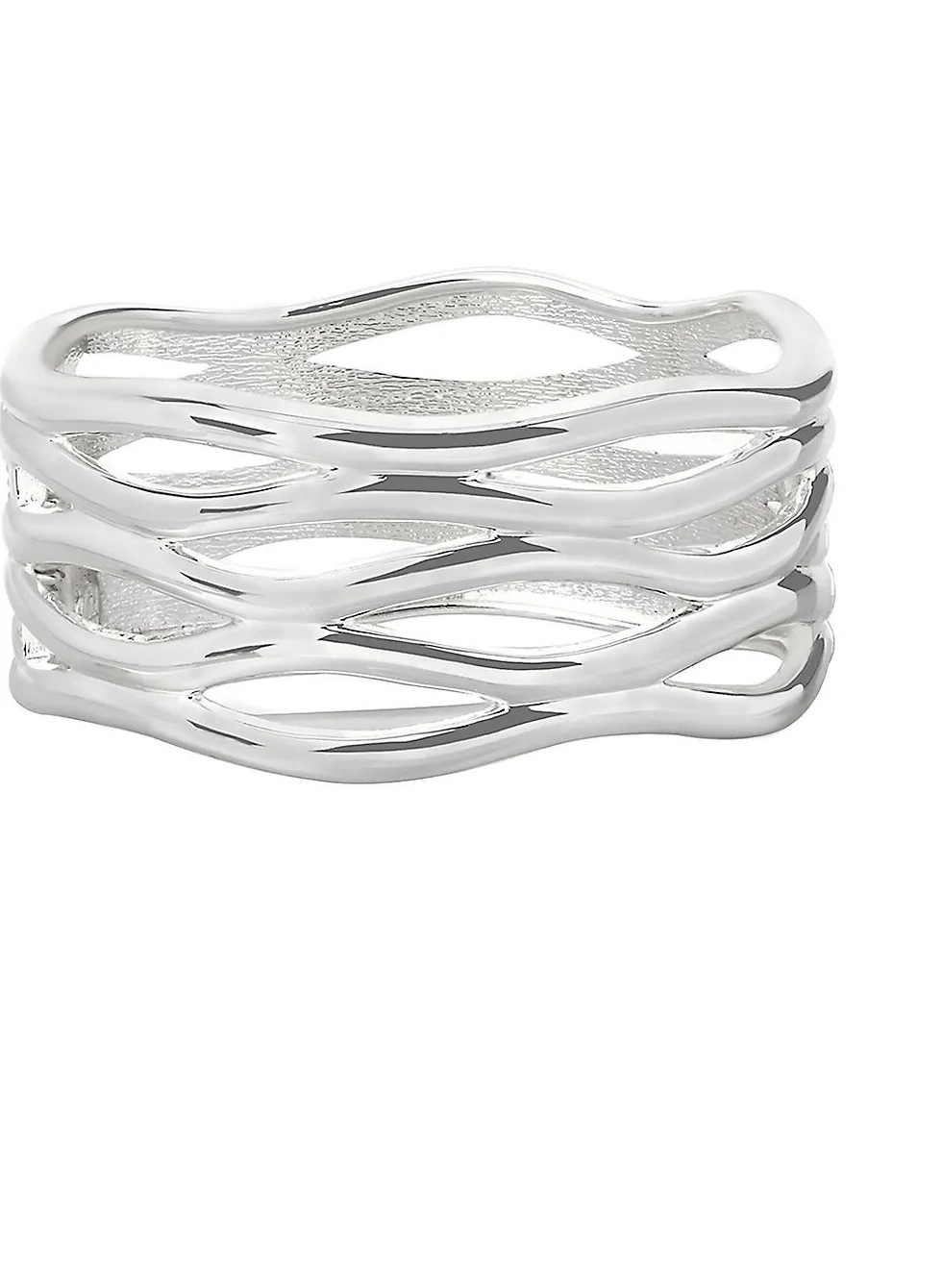 Authentic The Infinite Weave: Sterling Silver and White Gold Celestial Band