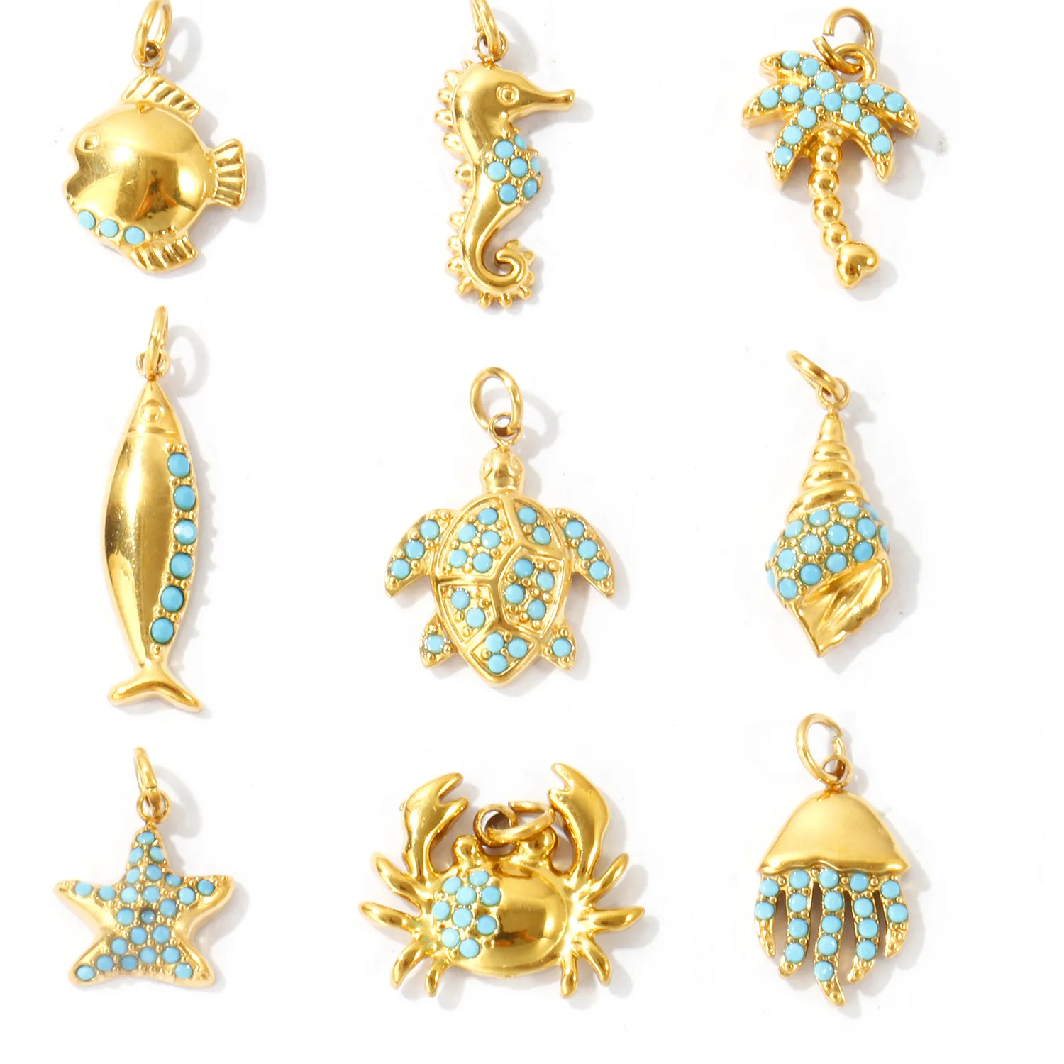 Authentic Tears of the Azure Deep - 18K Gold Plated Ocean Spirit Talismans