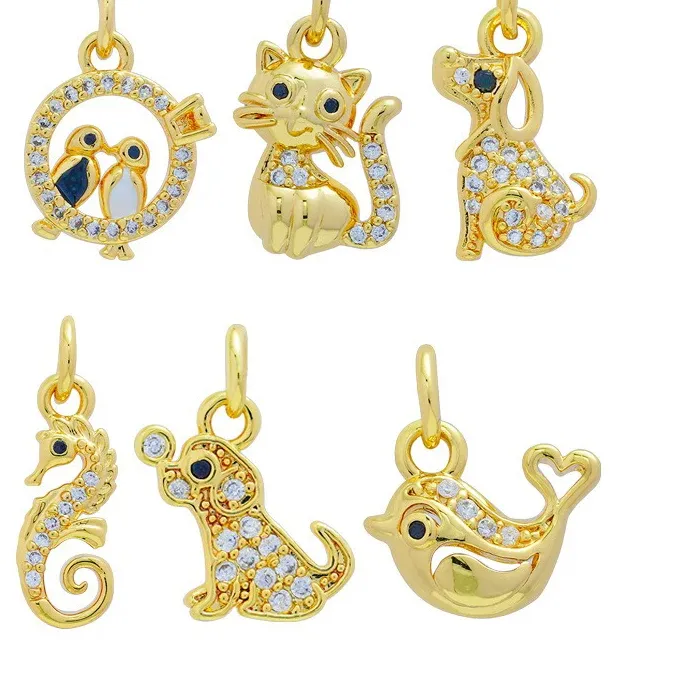 Authentic LJRIVER 3 Pcs Charms for DIY Jewelry Accesorios Owl Dog Turtle Animal Pendants Women's Neck Jewelry Handmade Earrings Accesorios