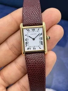 Authentic The Chronos of Paris: 1970s Gold-Plated Cartier Tank Large Model