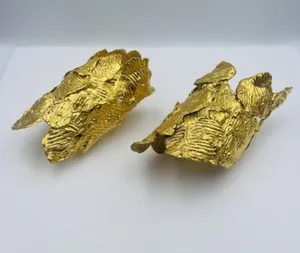 Authentic The Christophe Tissot Sculptural Golden Cuffs of Solar Radiance