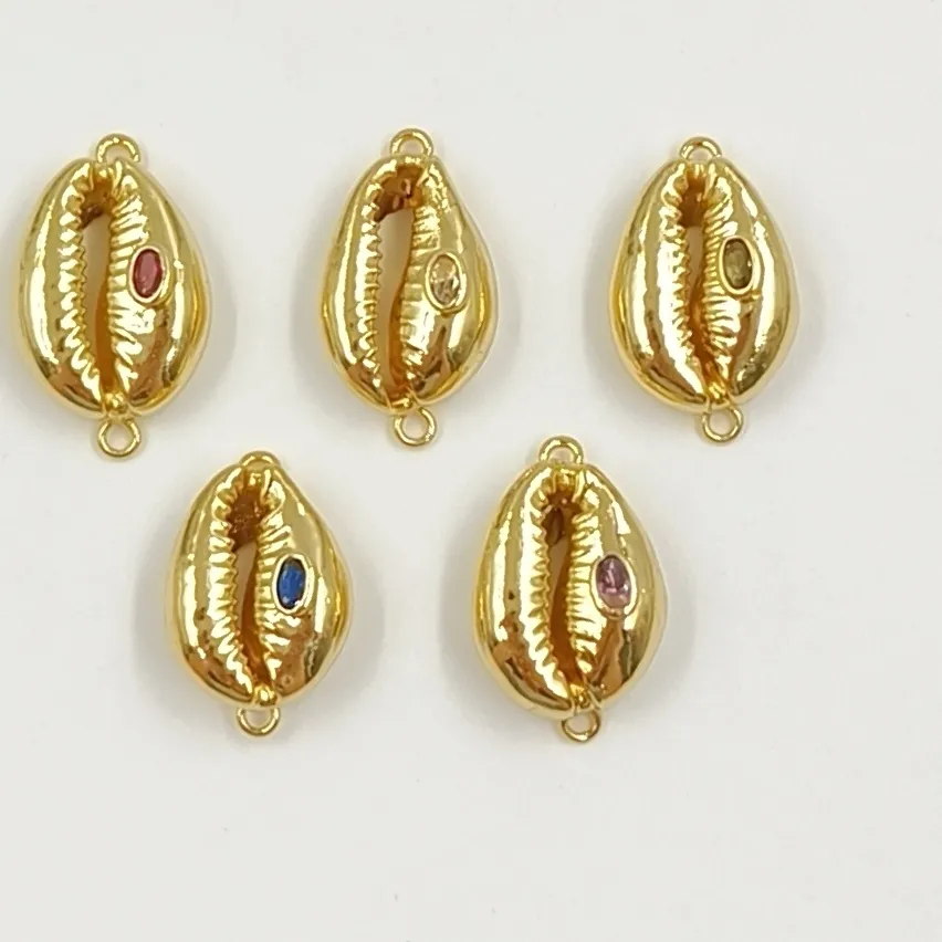 Authentic WT-P2131 Cowrie  Shell Cubic Zircon Classic Pendant With 18K Real Gold Plated For Women Dressing ACC