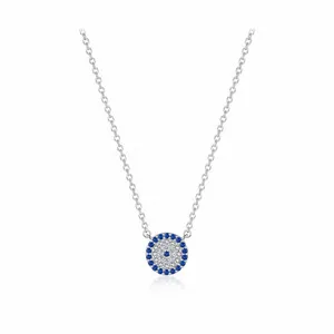 Authentic Celestial Guardian Azure Eye Of Protection, Gold- Kissed Sterling Silver