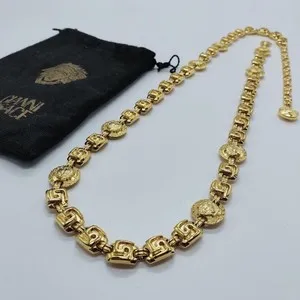 Authentic The Golden Dice of Fate Versace Medusa Talisman Necklace