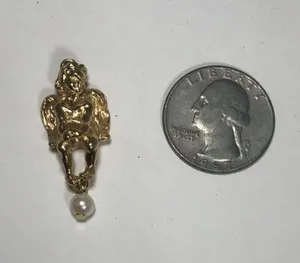 Authentic Celestial Whispers Kirks Folly Angel Cherub Fairy Pearl Pendant