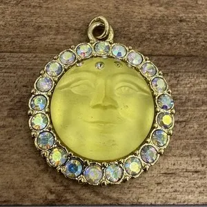 Authentic Celestial Guardian: The Man in the Moon AB Crystal Amulet