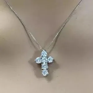 Authentic The Radiant Faith Cross Pendant in 14K Yellow Gold Finish