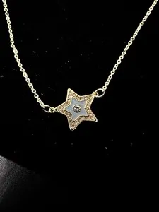 Authentic Celestial Guidance Pavé Crystal Star Pendant in Radiant Gold