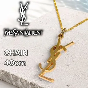 Authentic The Yves Saint Laurent Cassandre Golden Sigil Necklace